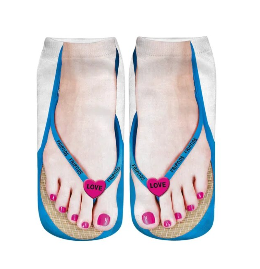 3D Flip Flops Fun Socks