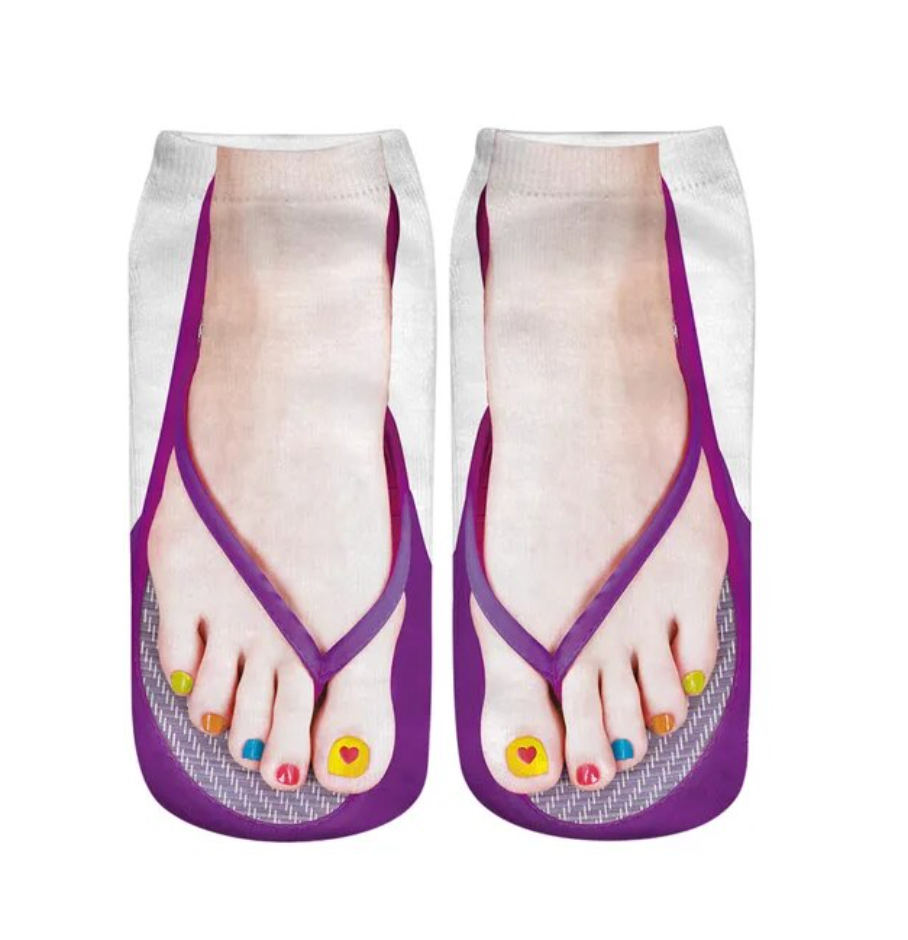 3D Flip Flops Fun Socks