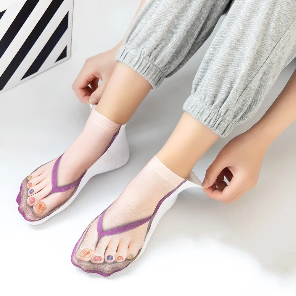 3D Flip Flops Fun Socks