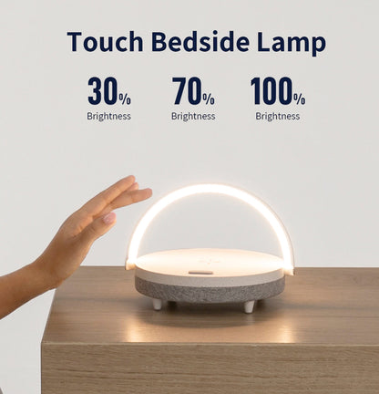 4-in-1 Bedside Lamp with Wireless Charger